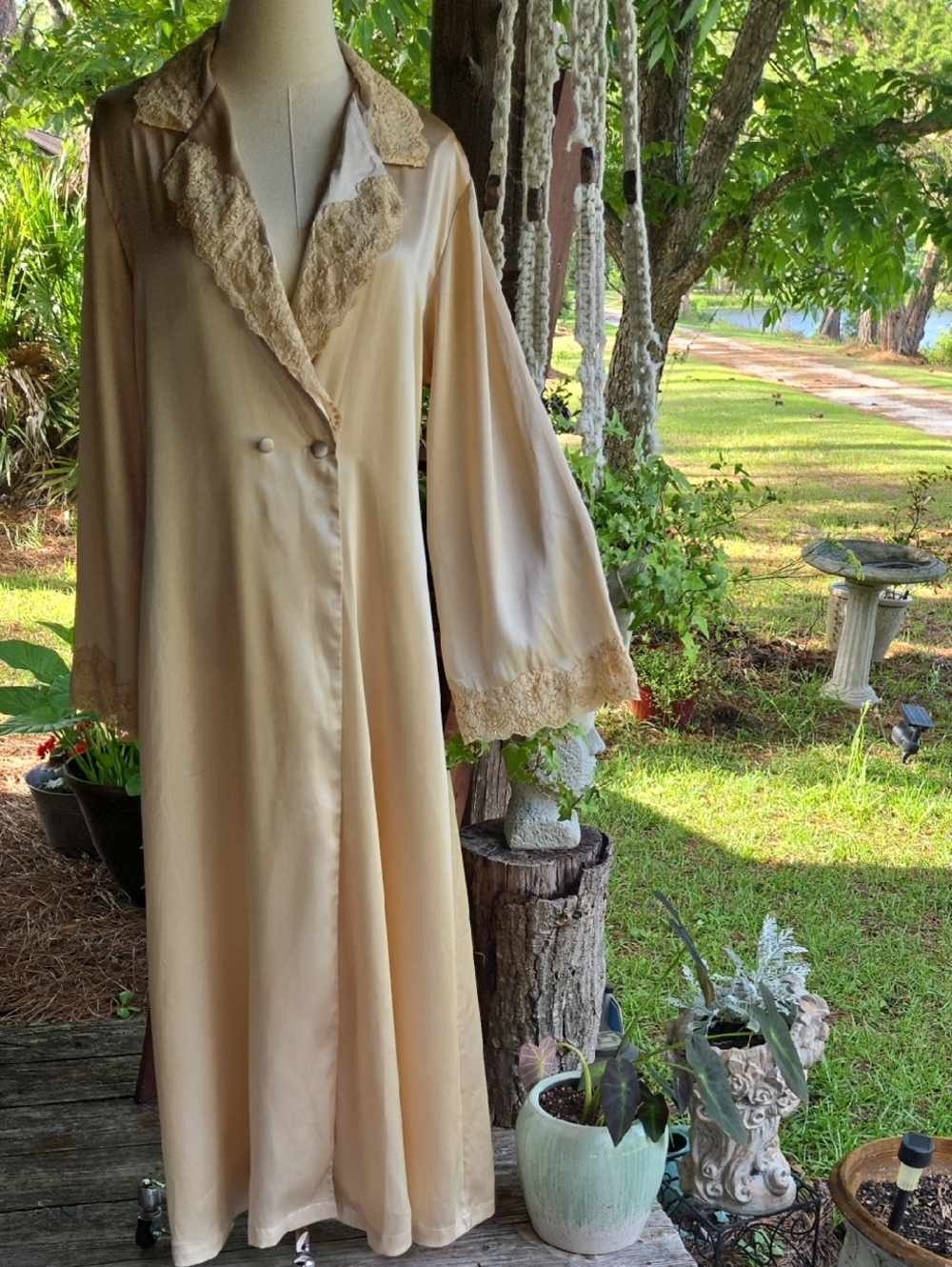 Victoria's Secret Gold Satin Dressing Gown Size Medium/Large